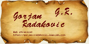 Gorjan Radaković vizit kartica